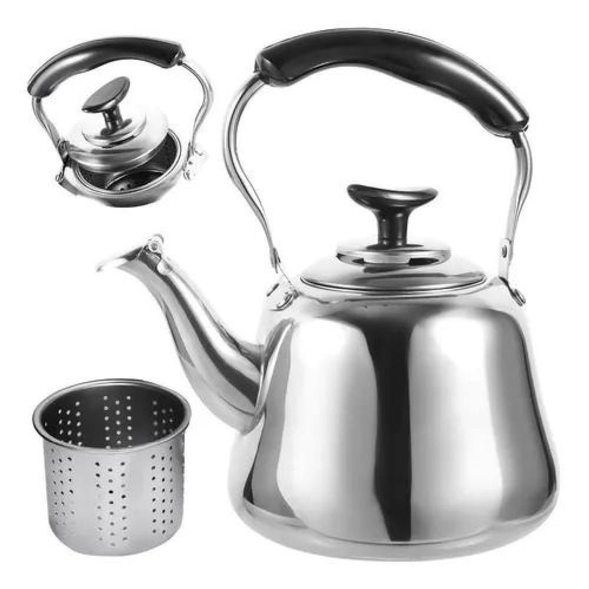 GENERICO - Hervidor de acero inoxidable 1 ltrs color plateado