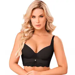 CAROL - Sostén Ama Espalda Tipo Chaleco Refuerzo bajo el brazo Negro - Negro