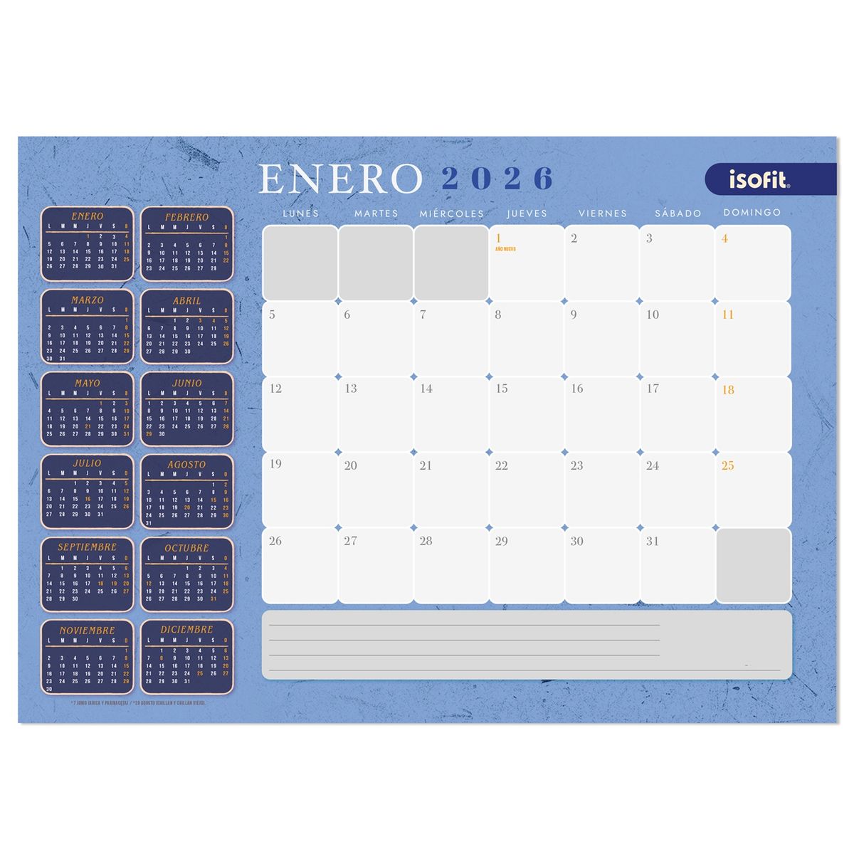 ASCOTT - Planner Calendario Agenda Mensual Escritorio - 10uni