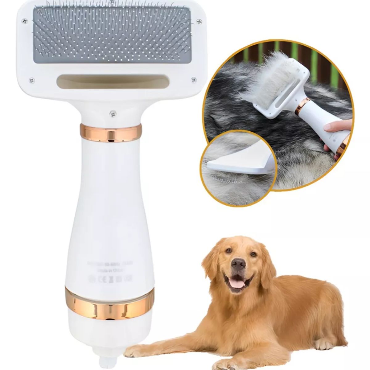 GENERICO - Cepillo Perros Peine Secador De Pelo 2 En 1 Gatos Mascotas