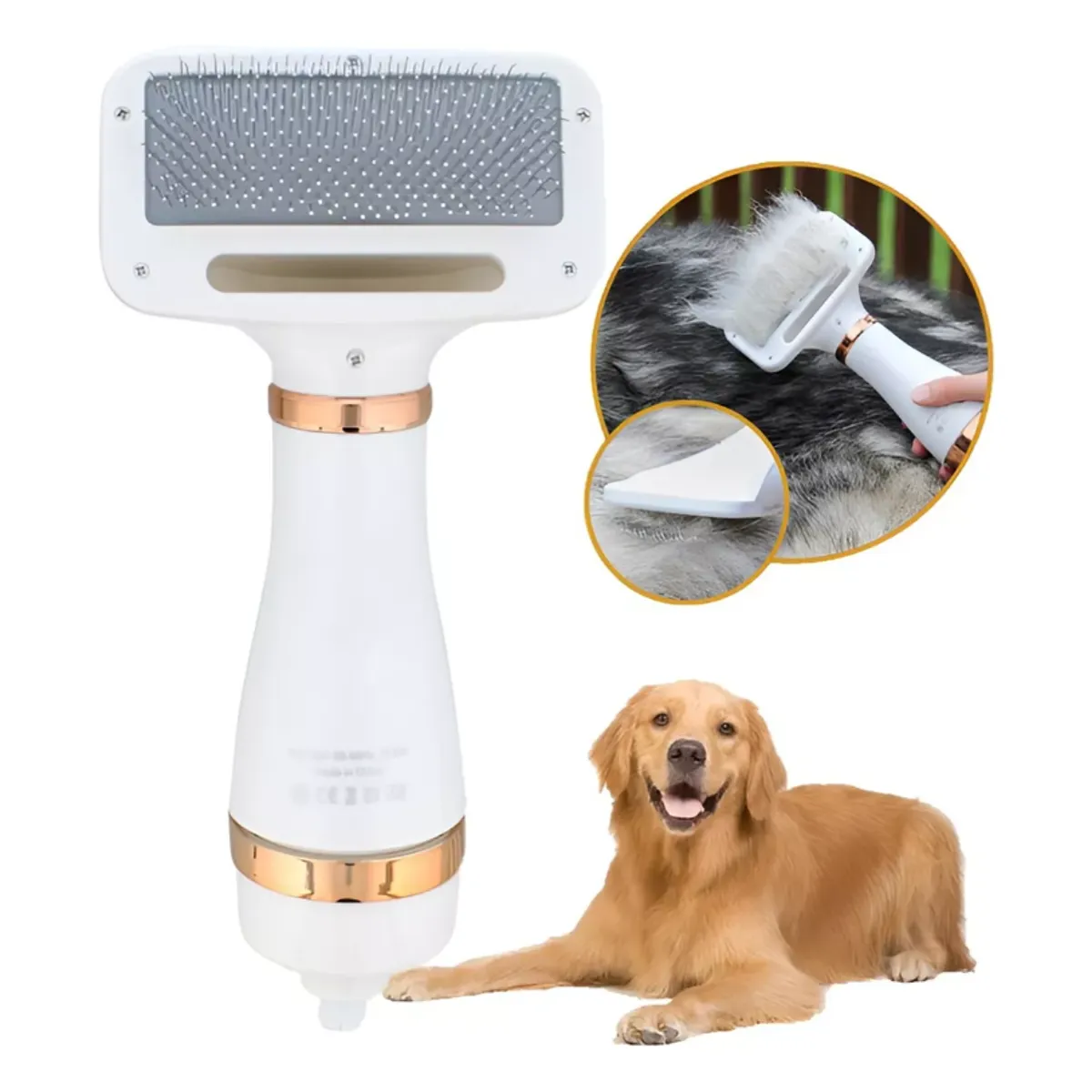 GENERICO - Cepillo Perros Peine Secador De Pelo 2 En 1 Gatos Mascotas