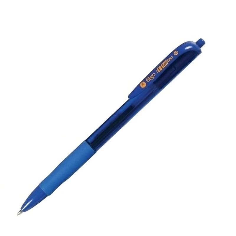 FILGO - Pack 10 Lápiz pasta retractil Azul con grip Fastgrip 1.0mm
