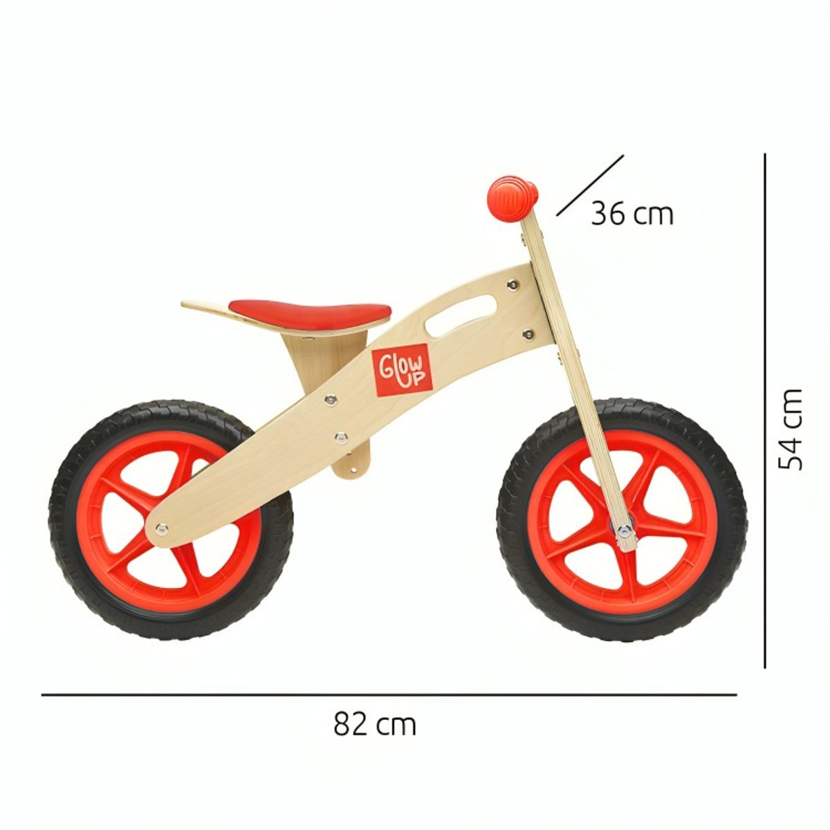 GLOWUP - Bicicleta Infantil Madera Roja