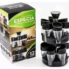 GENERICO - Set 12 En 1 Especieros Giratorios 2 Niveles 360