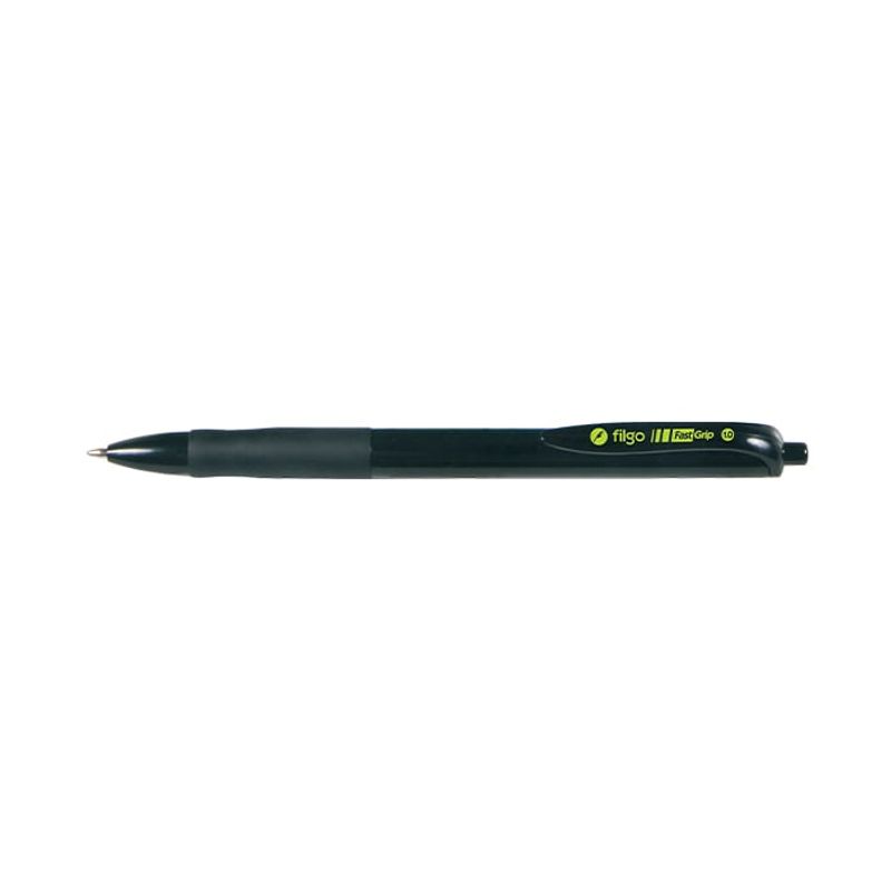 FILGO - Pack 10 Lápiz pasta retractil Negro con grip Fastgrip 1.0mm