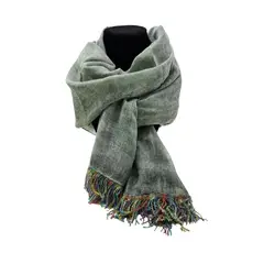 MISSI BEAUTY - Pañuelo o Bufanda Artesanal Flecos