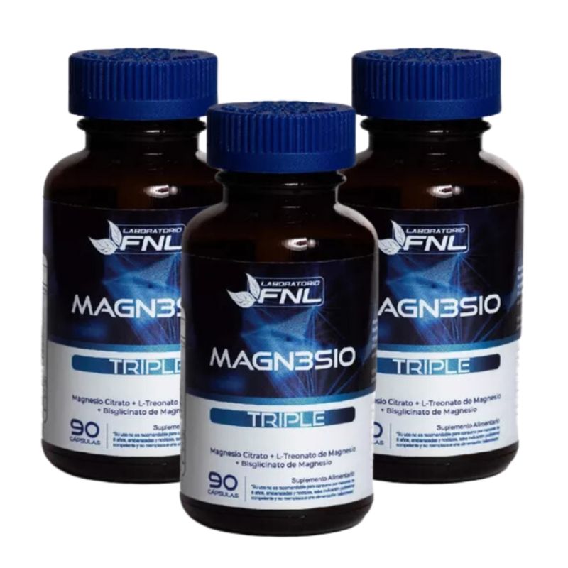 FNL - Magnesio Triple 270 Cápsulas 3 Frascos x 90 Caps FNL