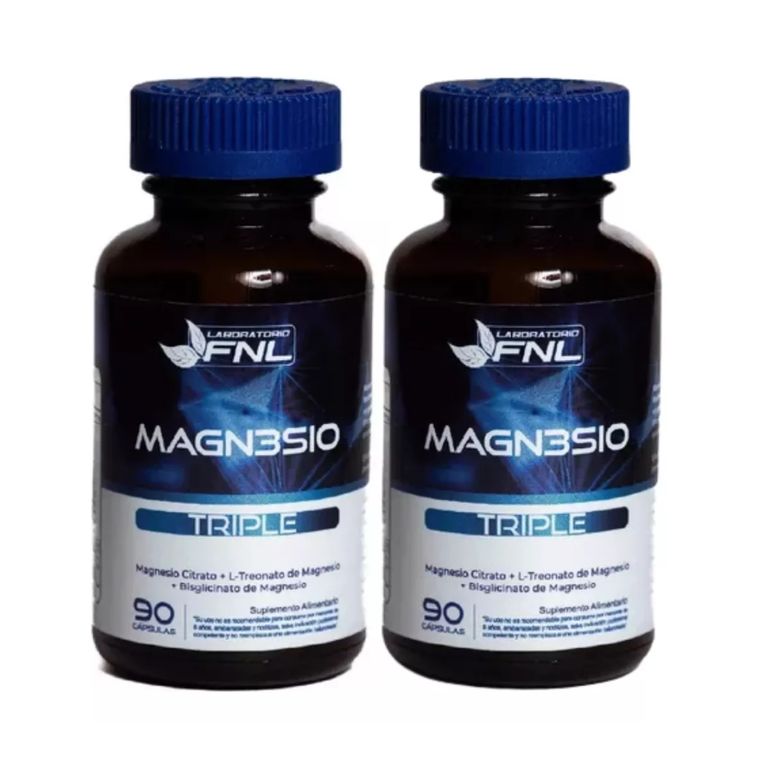 Magnesio Triple 180 Capsulas 2 Frascos x 90 Caps