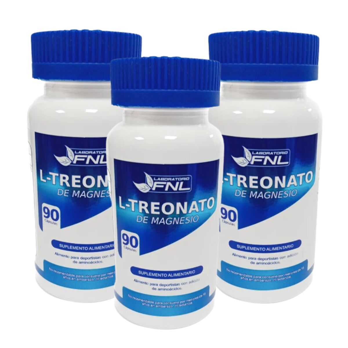 FNL - L - Treonato de Magnesio 270 Cápsulas Pack 3 Frascos x 90 Caps FNL