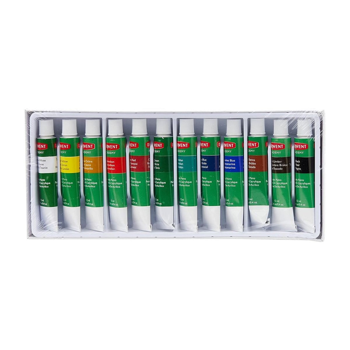 DERWENT - Pintura Acrílica Tubo Set 12 Unidades Derwent Academy