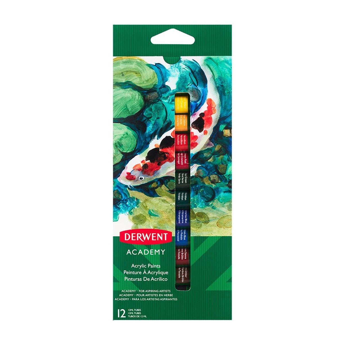 DERWENT - Pintura Acrílica Tubo Set 12 Unidades Derwent Academy