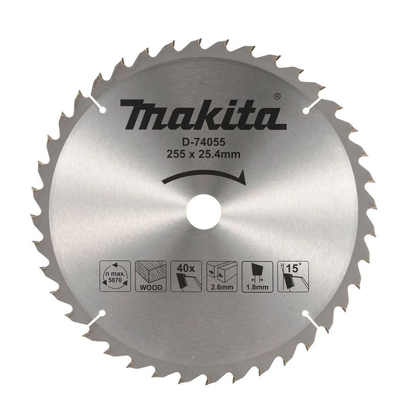MAKITA - Disco Sierra Circular 255 Mm 40 Dientes  D-74055