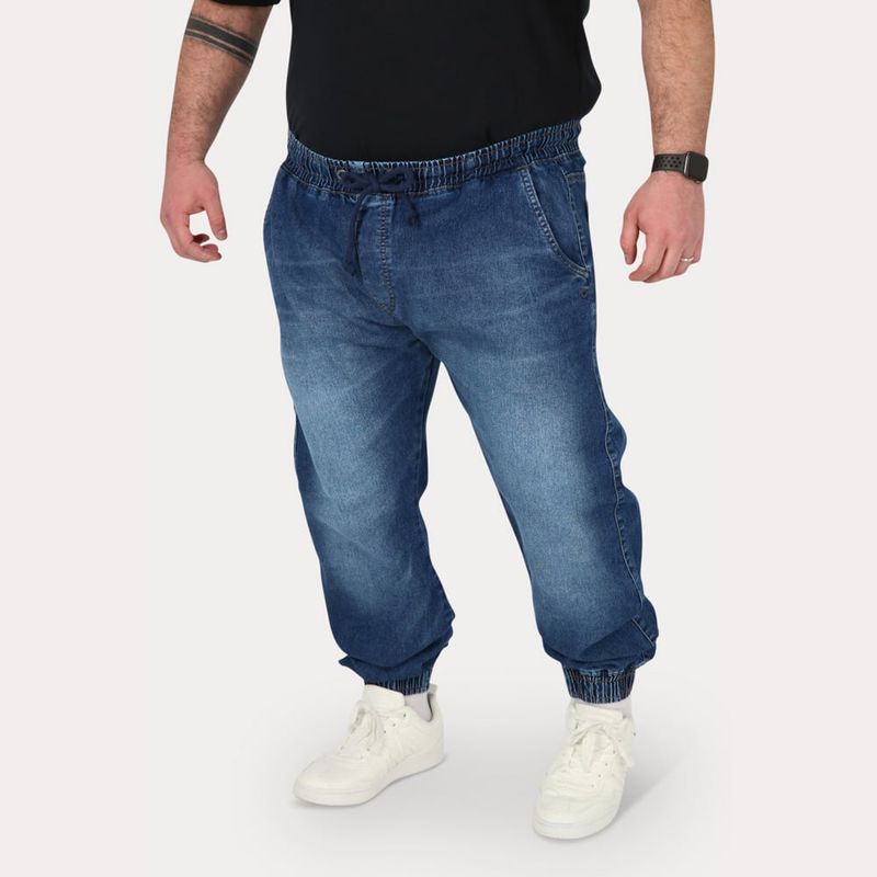 GANGSTER - Plus Pantalon Jogger Denim 0 Azul Gangster