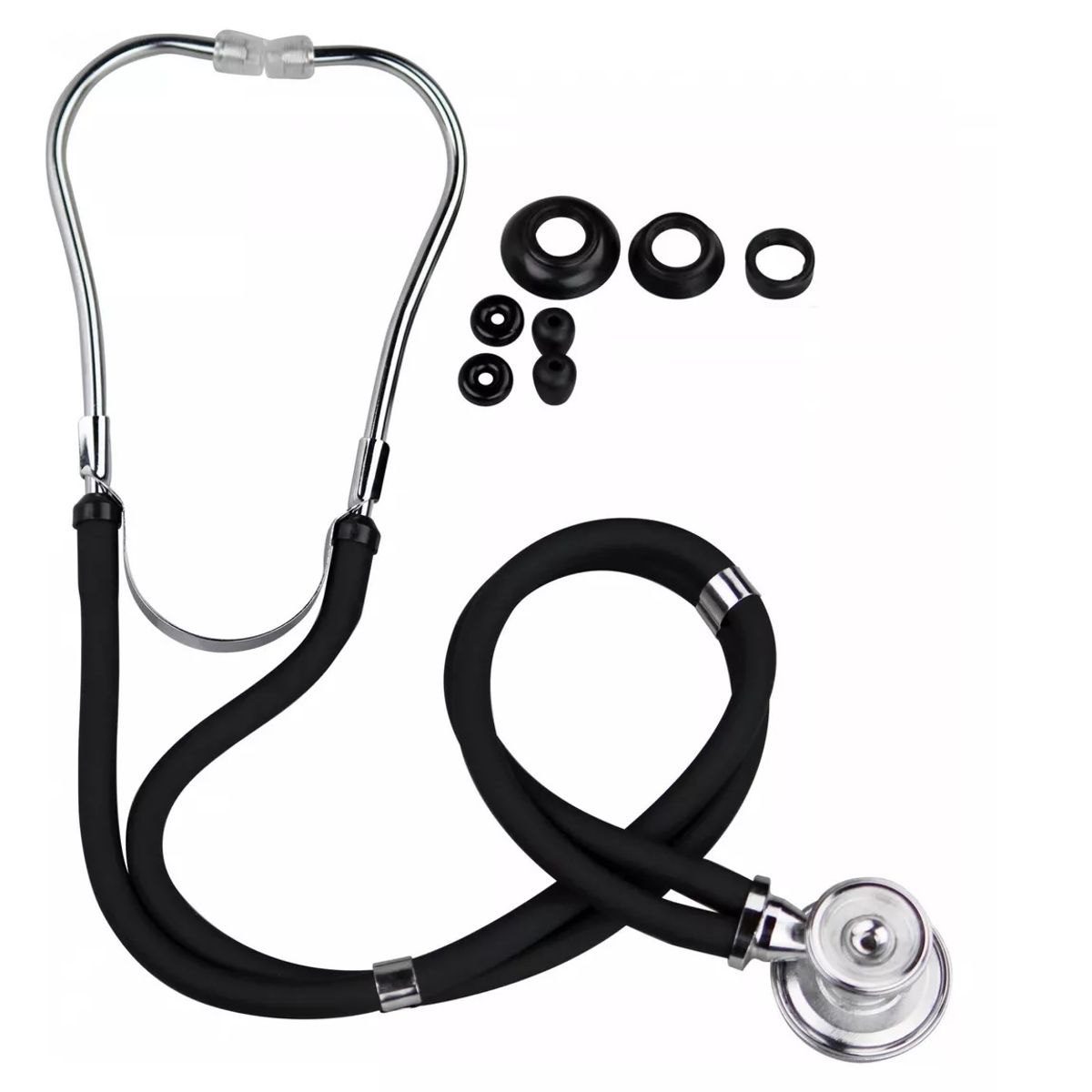 GENERICO - Fonendoscopio Estetoscopio Doble Manguera Tipo Rappaport Negro