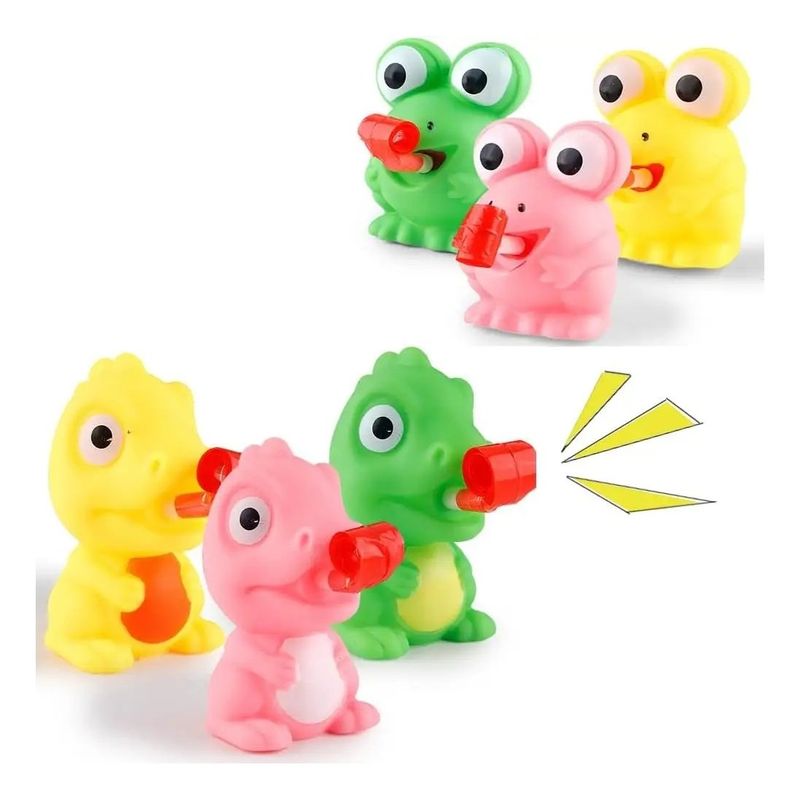 GENERICO - 6Pcs Squishy Con Sonido y Lengua Rana y Dino SqueezeJ uguete