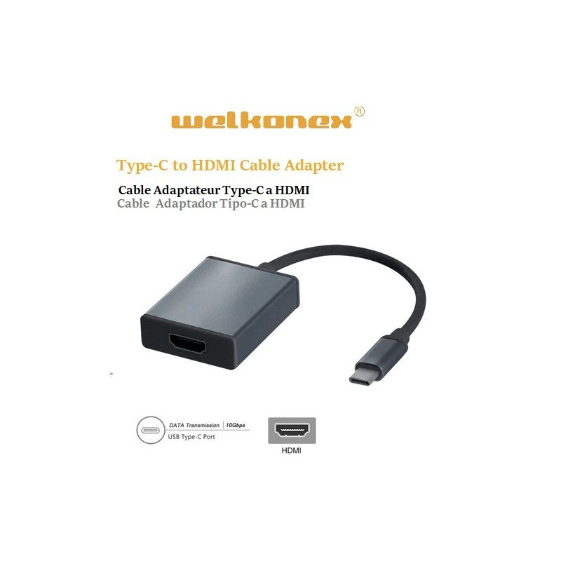 GENERICO - ADAPTADOR TIPO C A HDMI 4 K color blanco