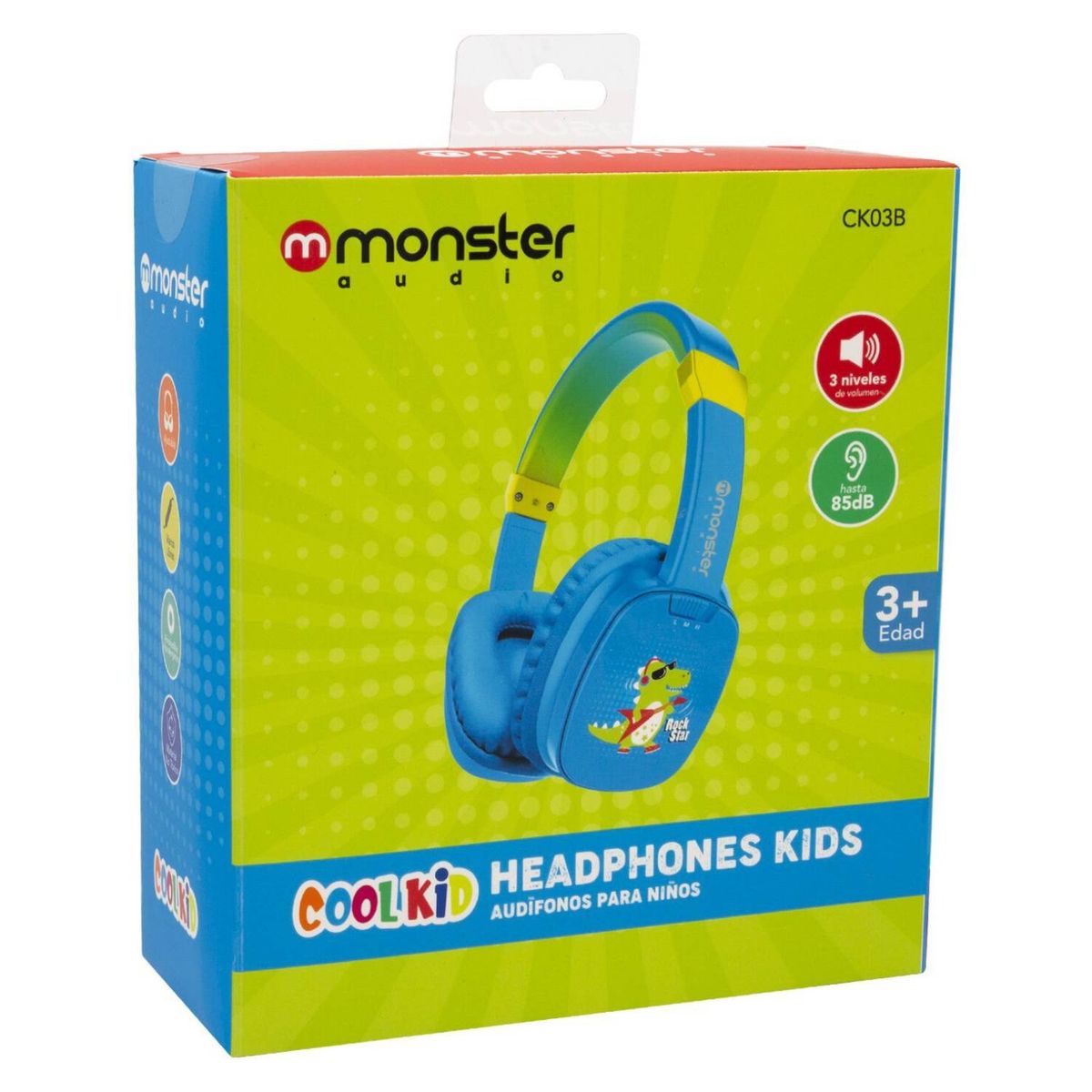 MONSTER - Audifono Para Niños Monster Cool Kids CK03B Azul