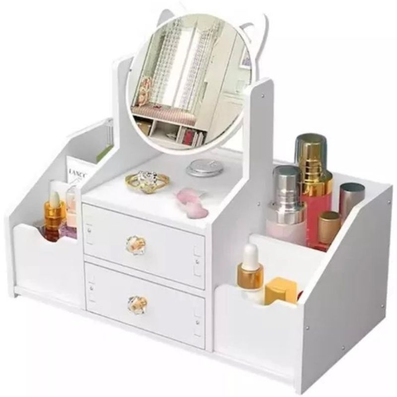 GENERICO - Organizador Multifuncional Maquillajes Espejo Gato