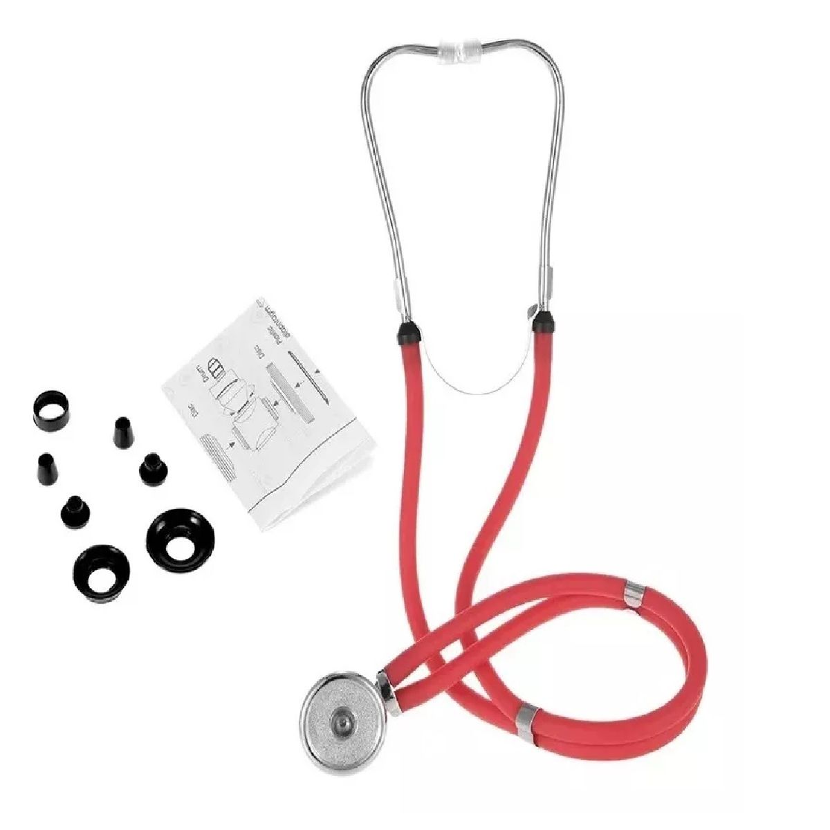 GENERICO - Fonendoscopio Estetoscopio Doble Manguera Tipo Rappaport Rojo