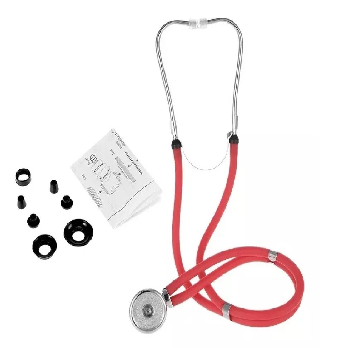 GENERICO - Fonendoscopio Estetoscopio Doble Manguera Tipo Rappaport Rojo
