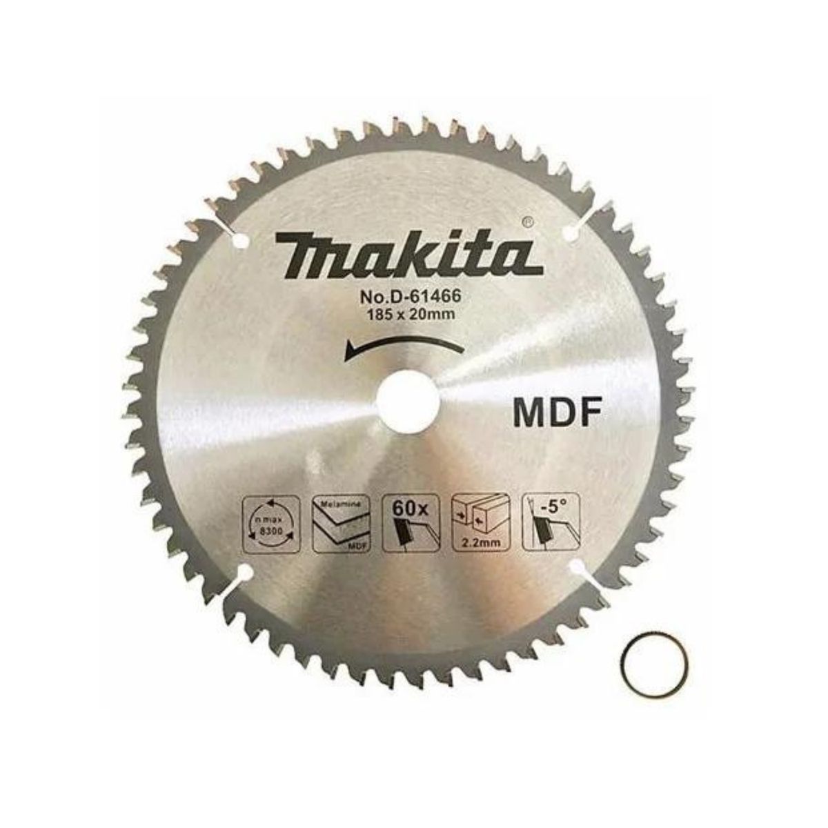 MAKITA - Disco Para Melamina 7 1/4 (185mm) 60 Dientes D-61466