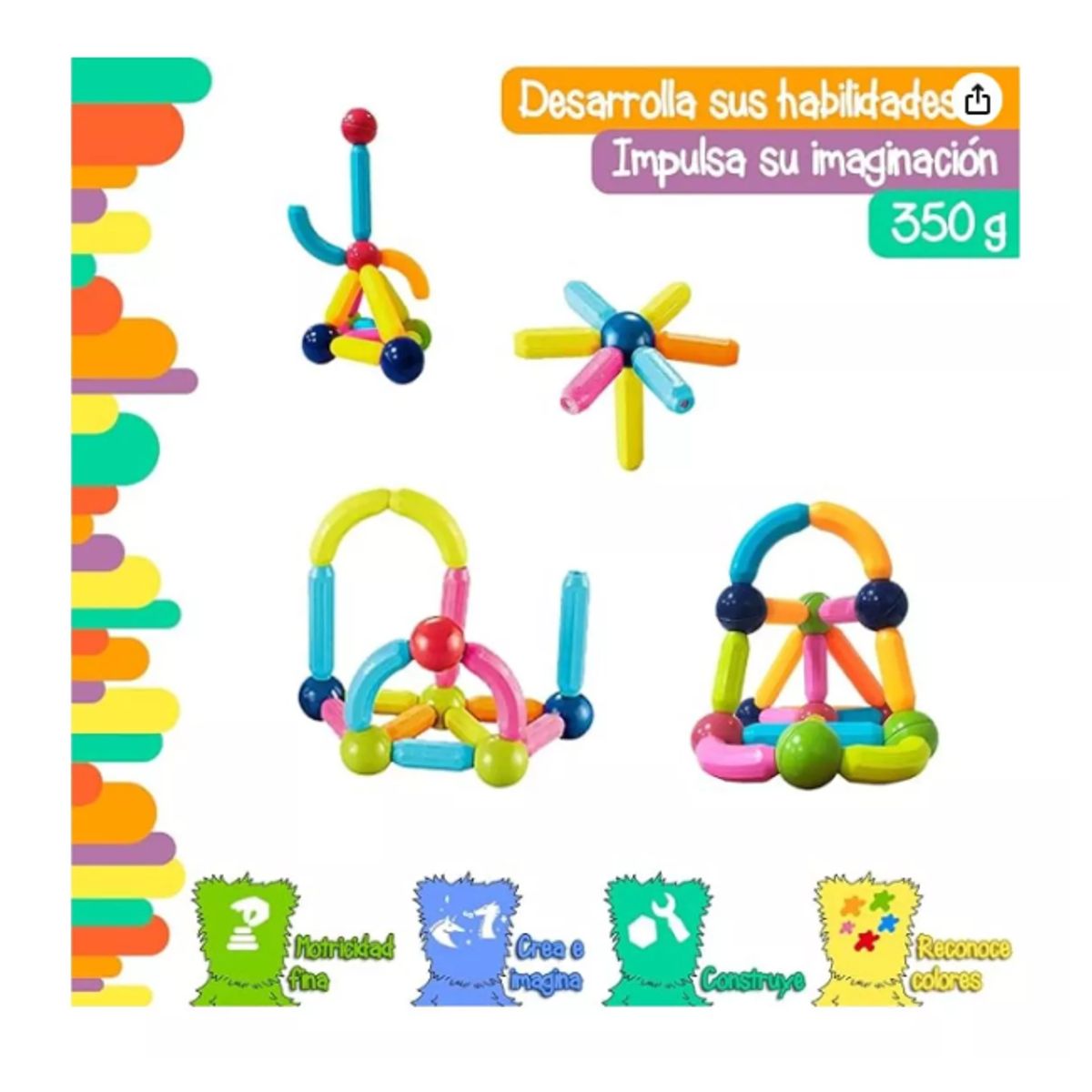 GENERICO - Barras Magnetic Sticks 25 Piezas.