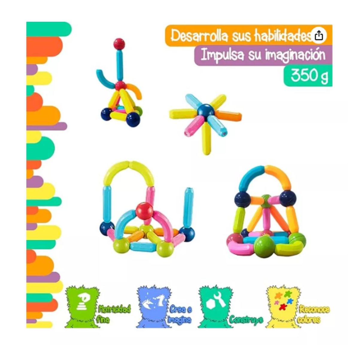 GENERICO - Barras Magnetic Sticks 25 Piezas.