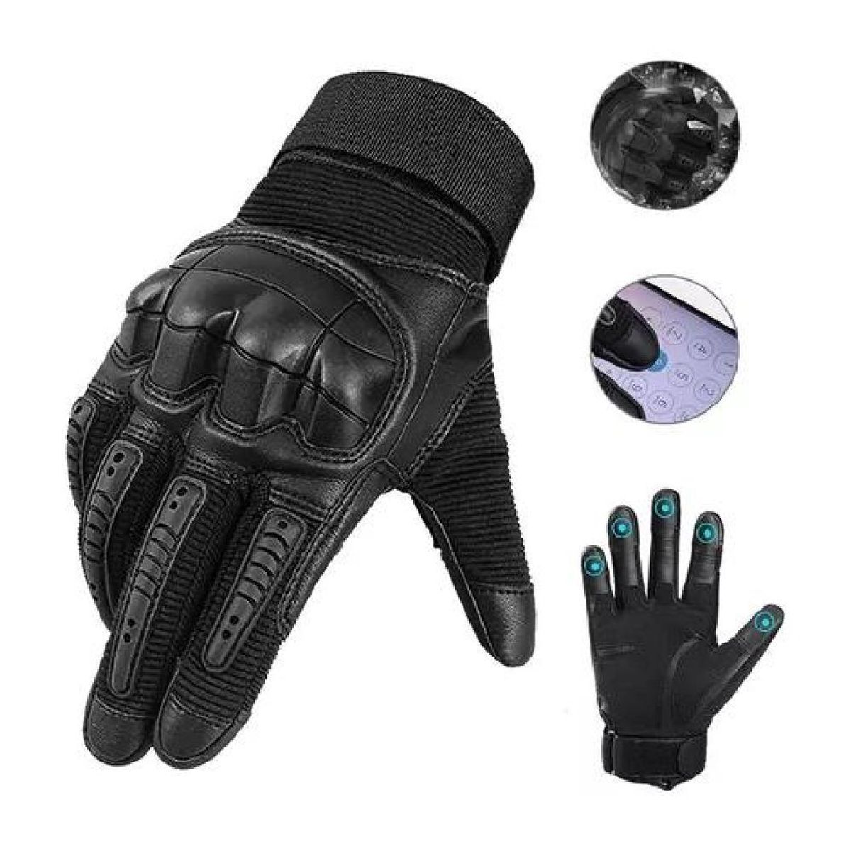 GENERICO - Guantes De Cuero  Táctil Para Motocicleta Talla M