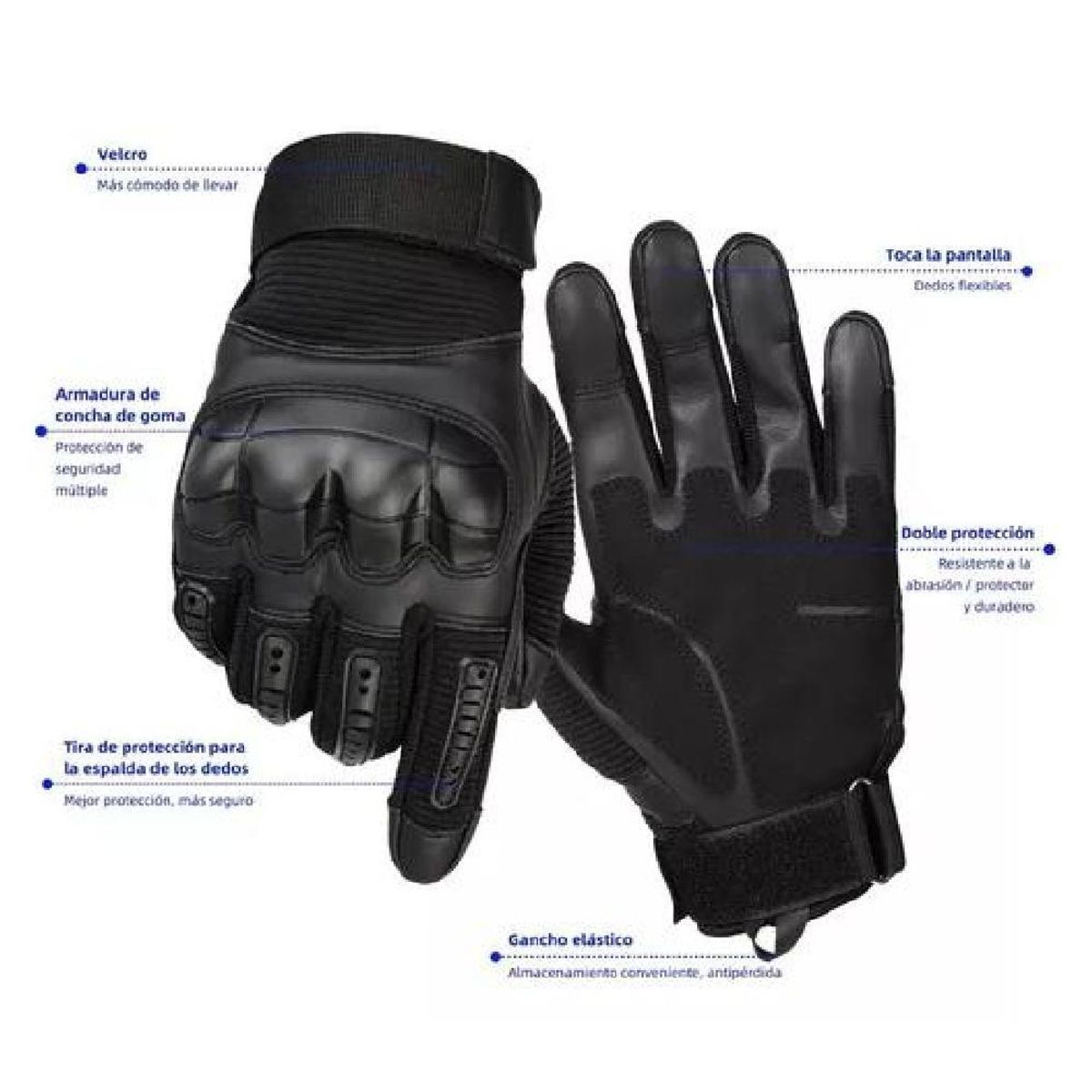 GENERICO - Guantes De Cuero  Táctil Para Motocicleta Talla M