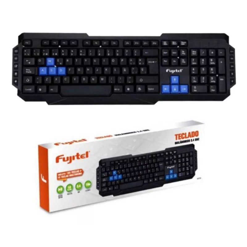 FUJITEL - Teclado Inalambrico Usb Rf Fujitel Teclas Acceso