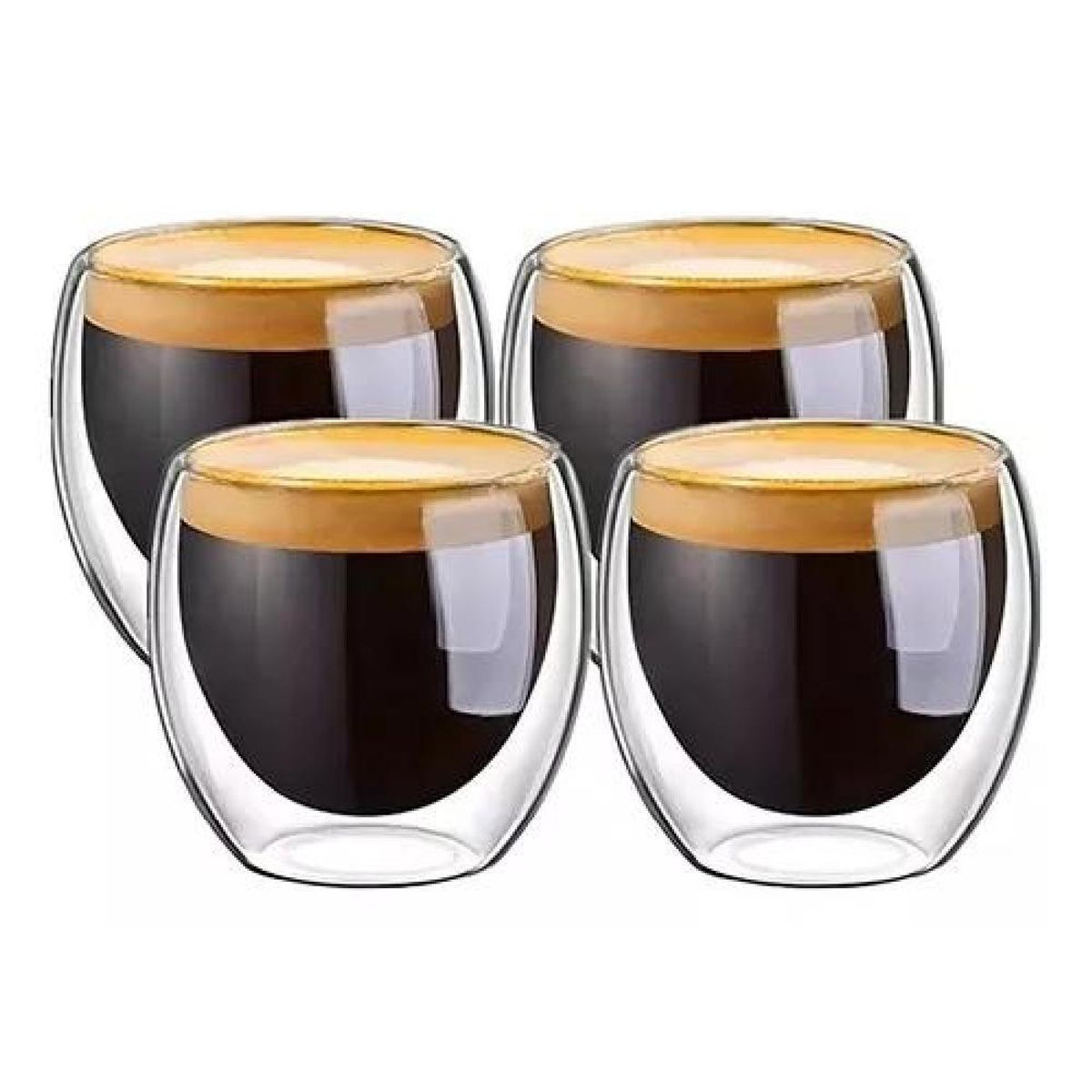 GENERICO - Set 4 Tazas Espresso Doble Pared 250ml