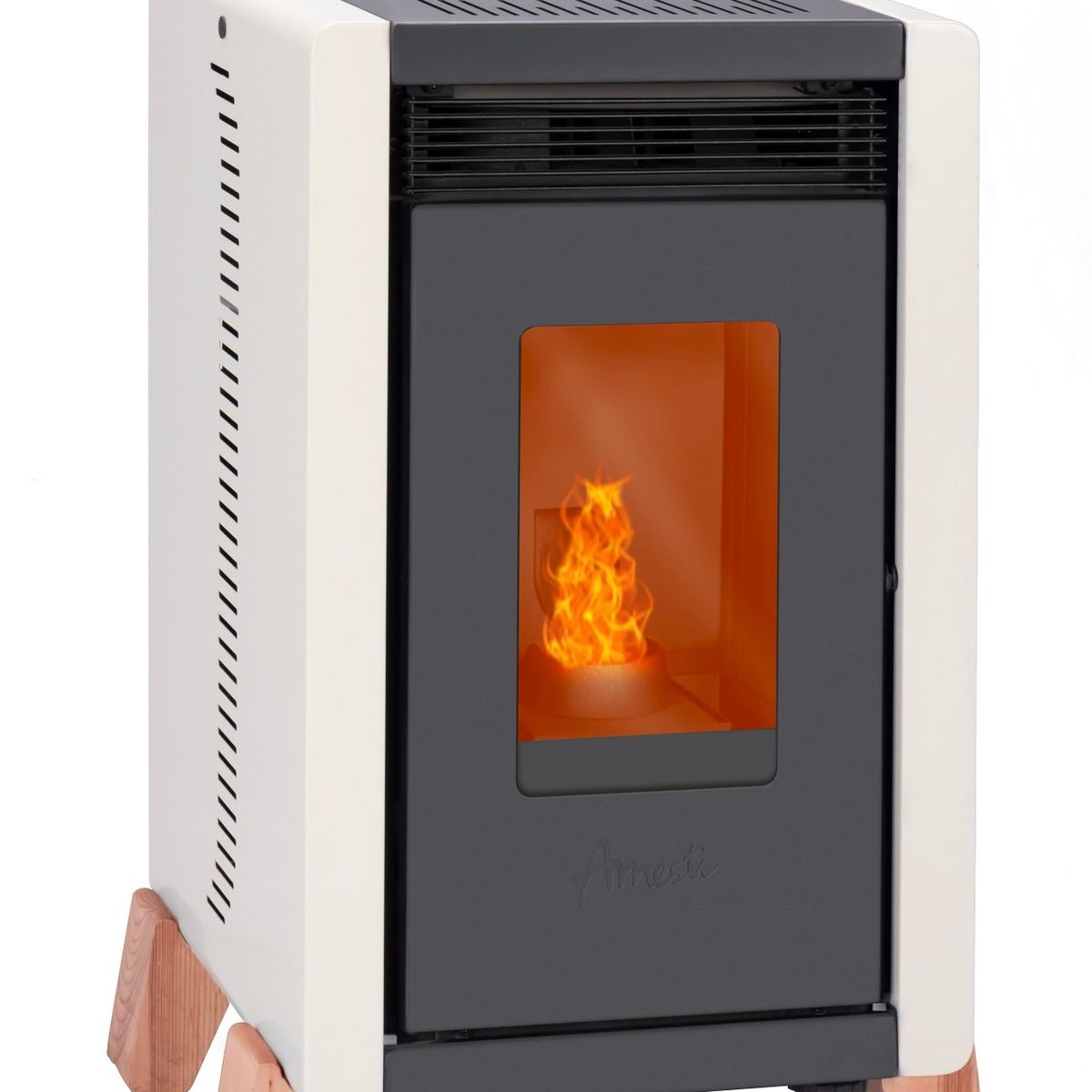 AMESTI - Estufa a pellet Bambu 6000 blanca Amesti…