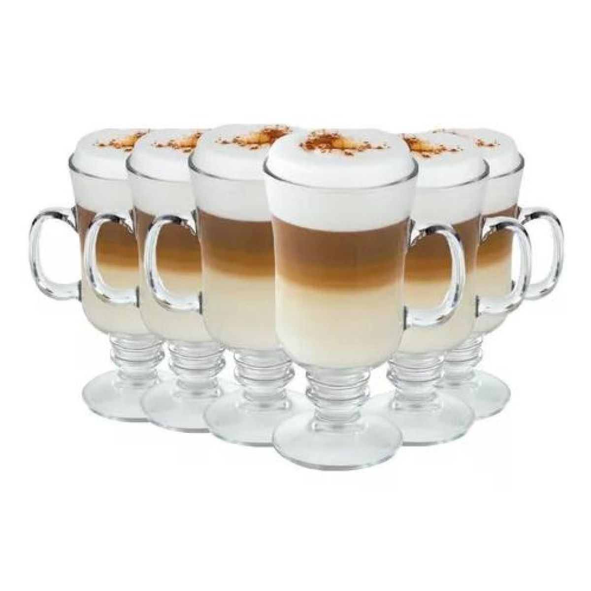 GENERICO - Set 6 Tazas Para Capuchino  Vidrio 250ml ransparente