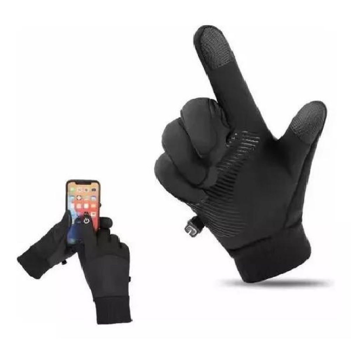 GENERICO - Guantes De Moto Termicos TouchTalla L Color Negro