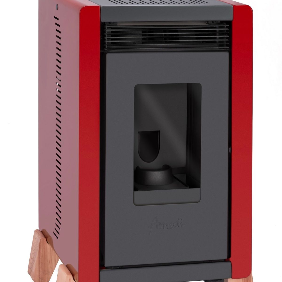 AMESTI - Estufa a pellet Bambu 6000 roja Amesti…