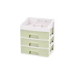 GENERICO - Organizador De Cosmeticos Maquillajes 3 Cajones VERDE