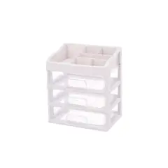 GENERICO - Organizador De Cosmeticos Maquillajes 3 Cajones BLANCO