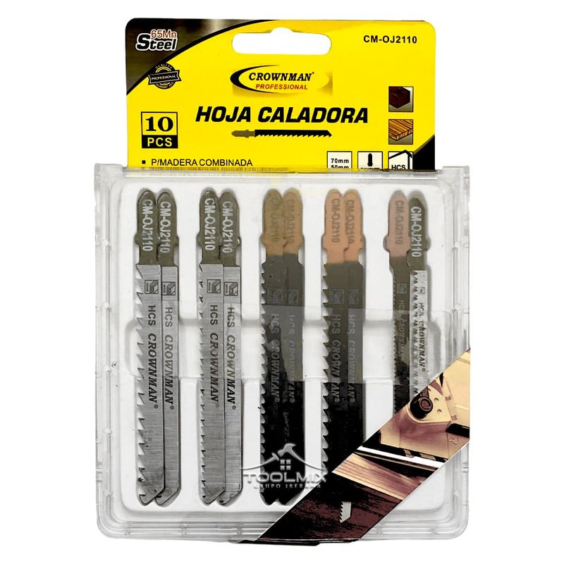 GENERICO - 10 Hojas Para Sierra Caladora Para Madera Acero 65mn