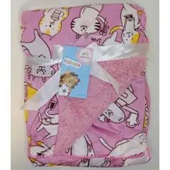 GENERICO - Manta bebe niña rosa gatos