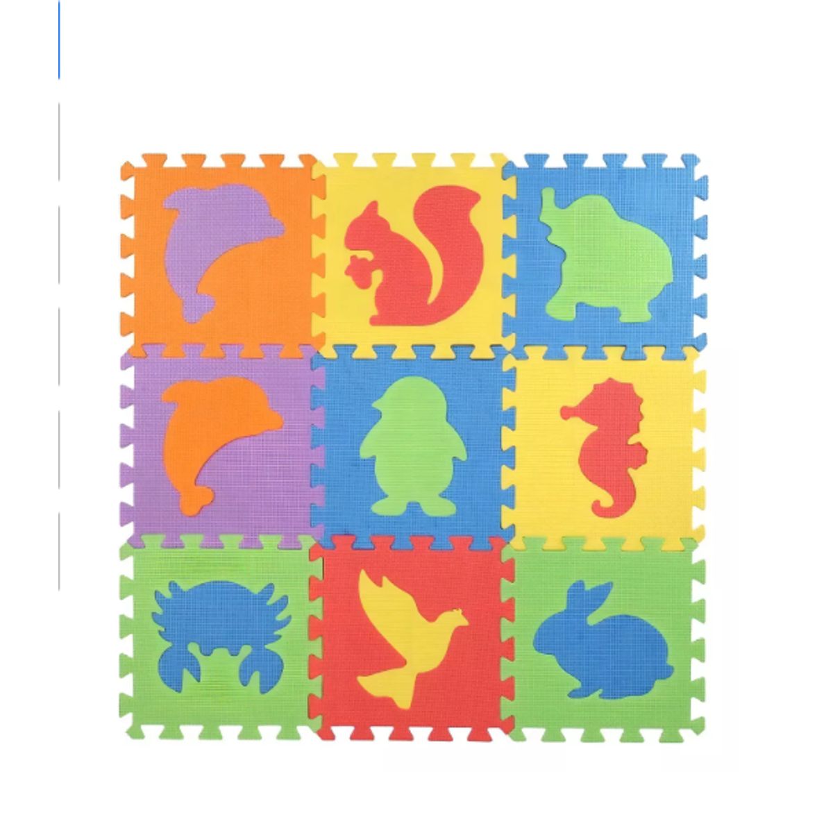 GENERICO - Alfombra Goma Eva Set 10 Cuadros Animales 30x30 Bebes Niños