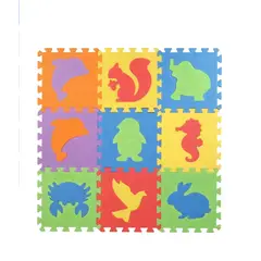 GENERICO - Alfombra Goma Eva Set 10 Cuadros Animales 30x30 Bebes Niños