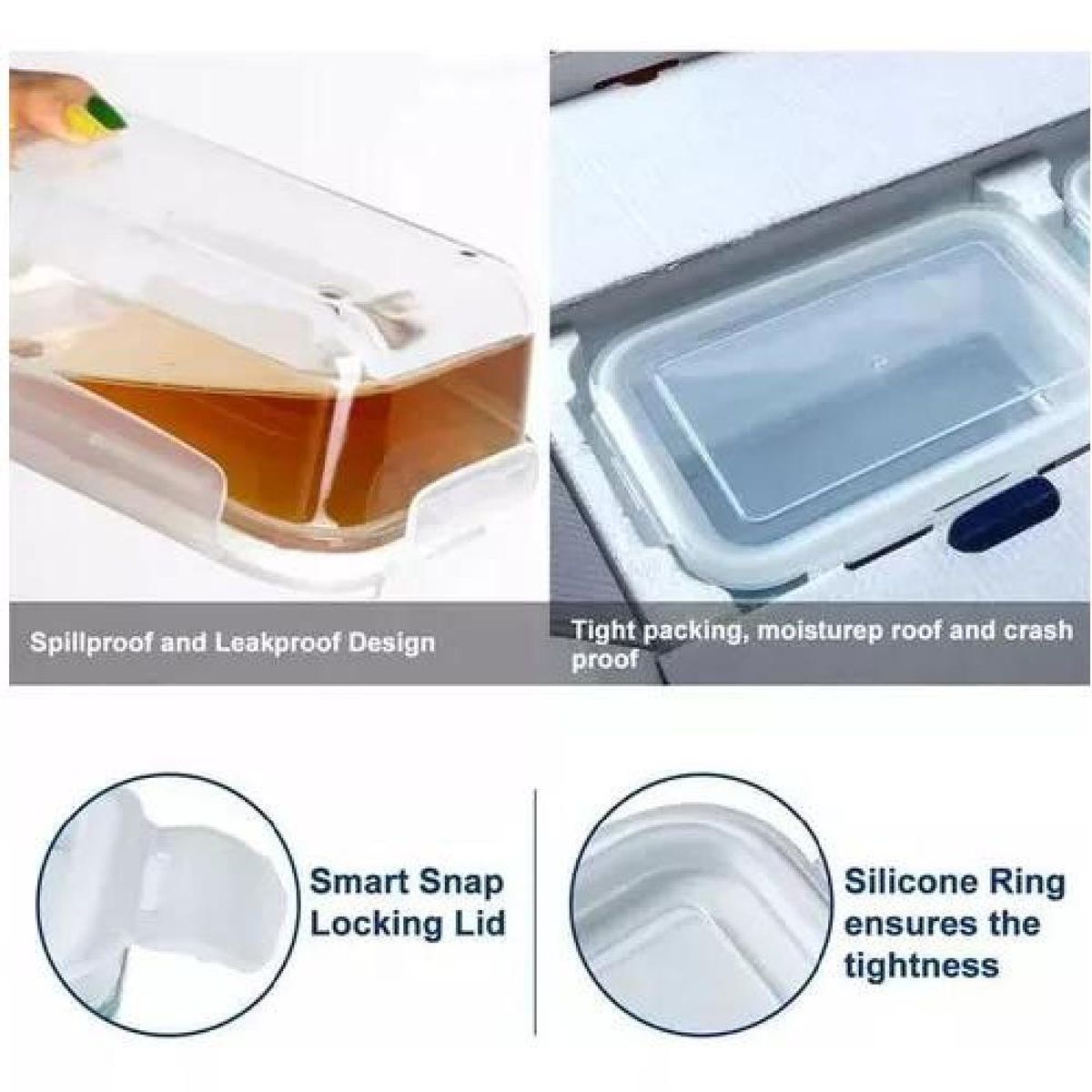 GENERICO - Pack 3 Taper Tupper Hermético Vidrio 1500ml AColor Transparente