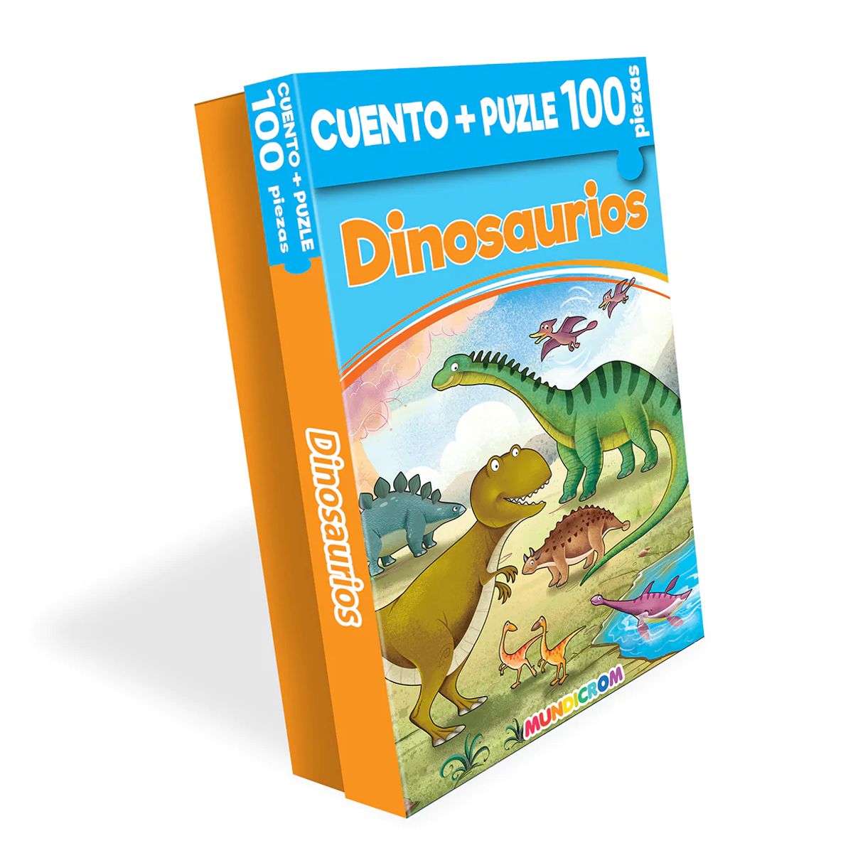 MUNDICROM - Libro Cuento Dinosaurios + Puzle 100 Piezas Mundicrom