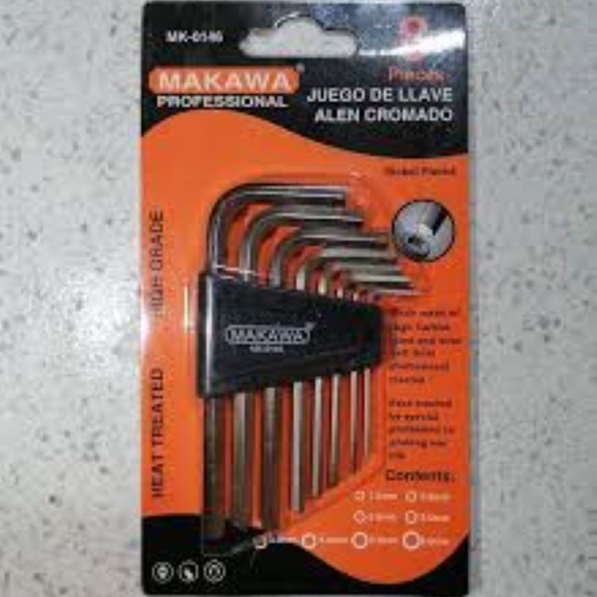 METALFER - Juego Llave Allen 8 Piezas Cromada Makawa
