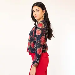 NATALIA SEGUEL - Chaqueta Grabriela Azul Pajaritos