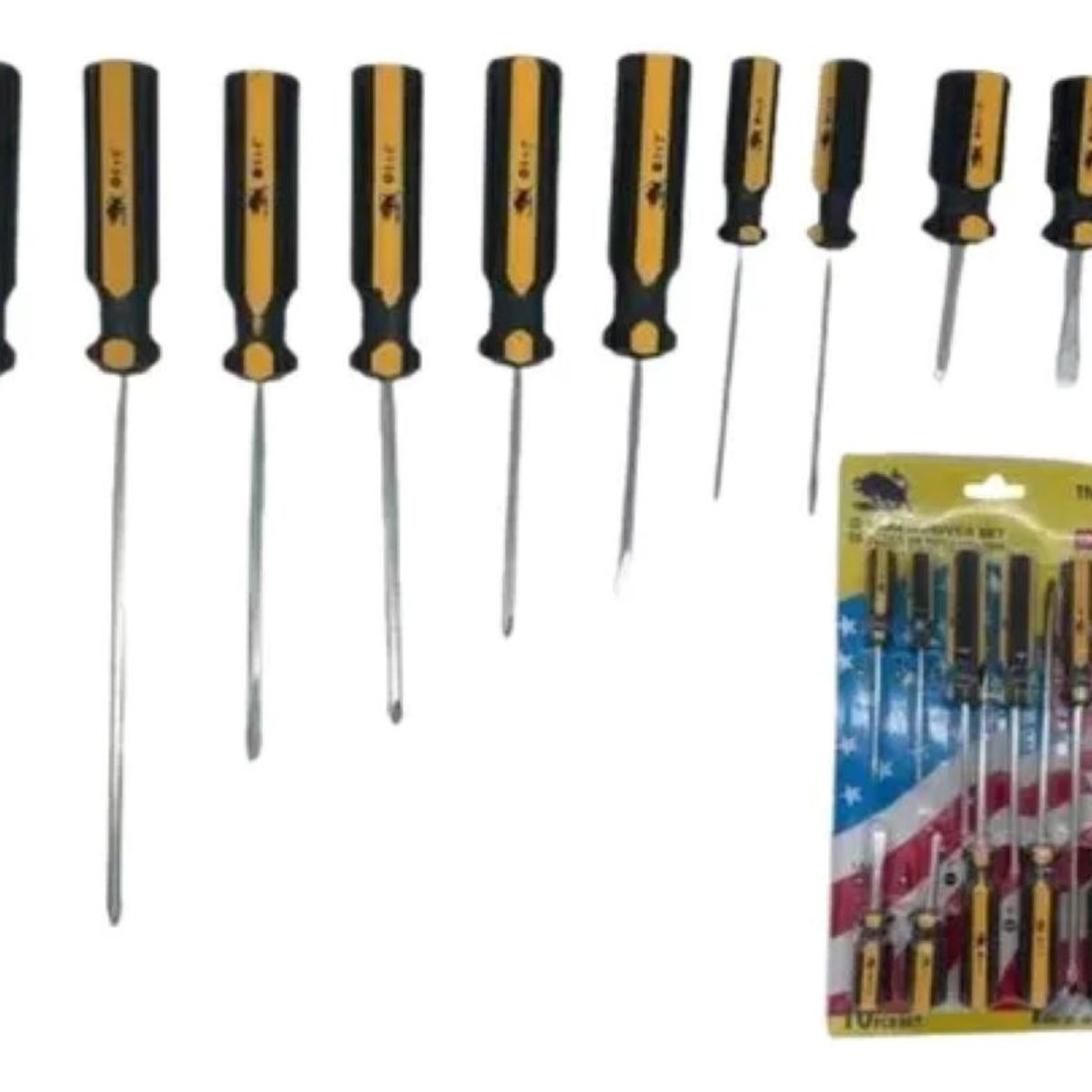 METALFER - Juego Destornilladores - 10 Piezas Toro Negro