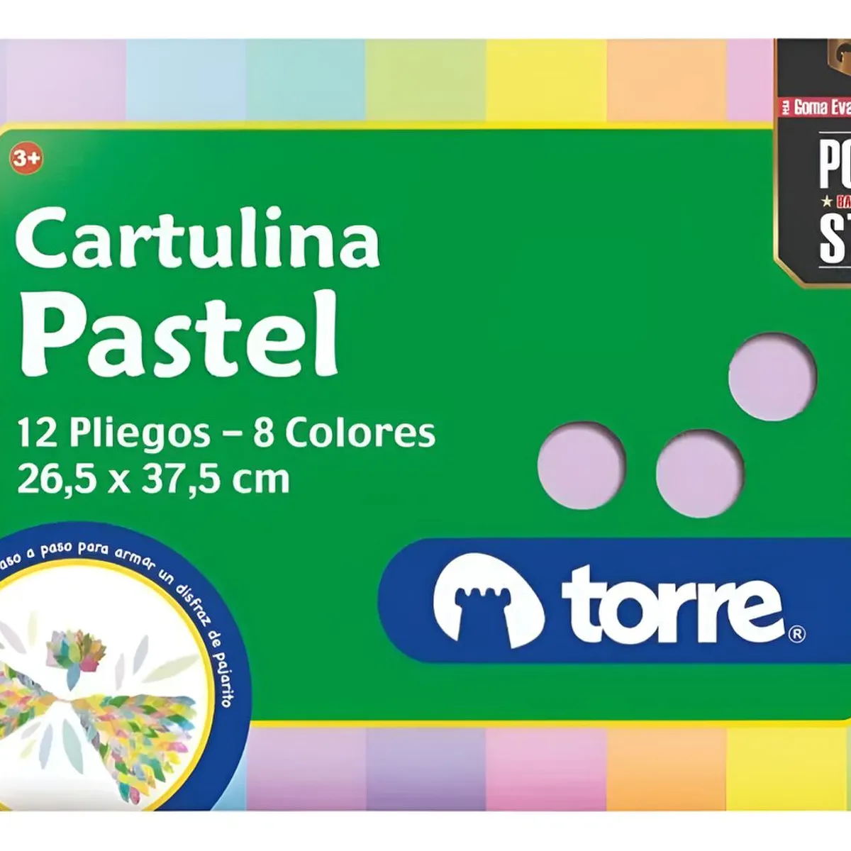 TORRE - Bolson Cartulina Pastel 8 Colores 12 Pliegos. Torre Imagia