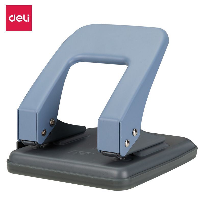 DELI - Perforadora Metálica 6mm 35 Hojas con Regla Ajustable azul