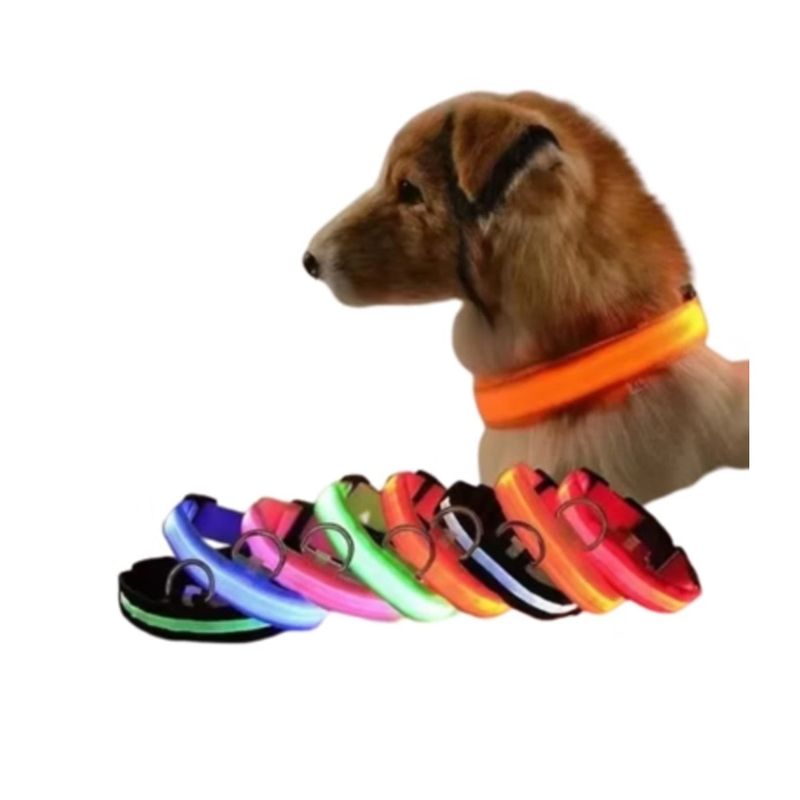 GENERICO - Collar Para Perro Luminoso 70 Cm Luz Led Carga Usb Rosado