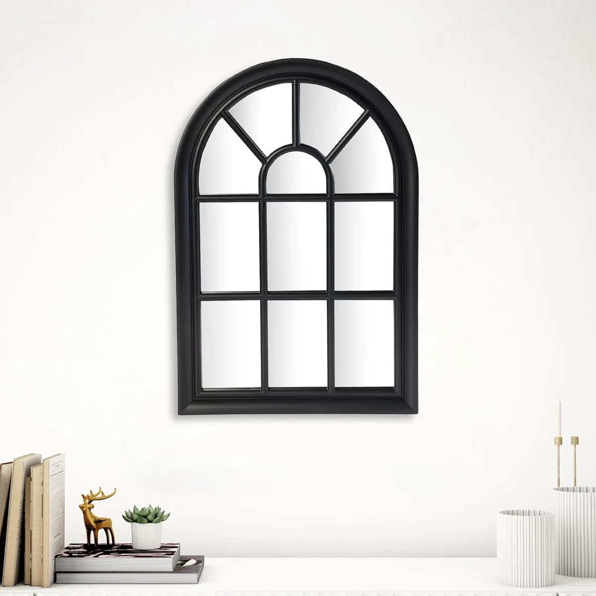 GENERICO - Espejo Catedral Negro 56cm Taller Sin Fronteras